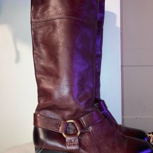 Burgundy Lucky Brand leather knee high boots size 9